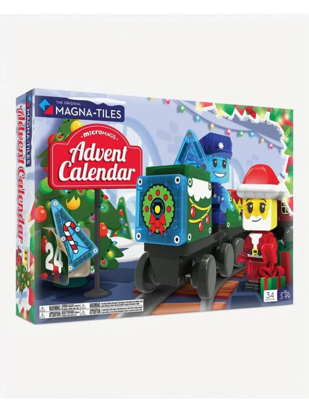 Magnetic Building Set - 34-Piece Advent Calendar, Fun Construction Toy for Kids